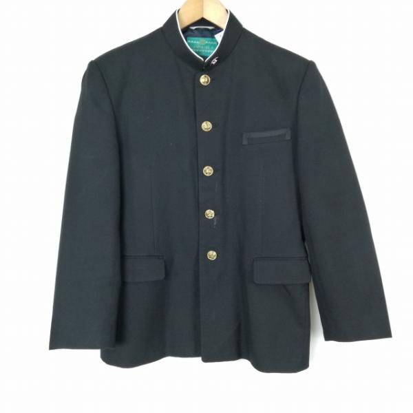 学生服 学ラン 170A 男子 上着 丸洗い可 ウール混 ラウンドカラー 黒