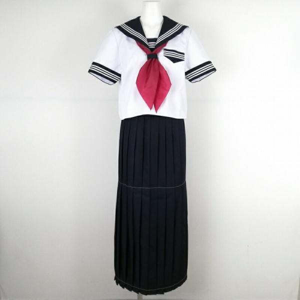 ☆新品☆HYSヤンキーtypeロゴ❗️ポンチ素材♪マーメイドスカート♪ 新品 スケバン 夏 セーラー服 ロングスカート ヤンキー 白 白3本線