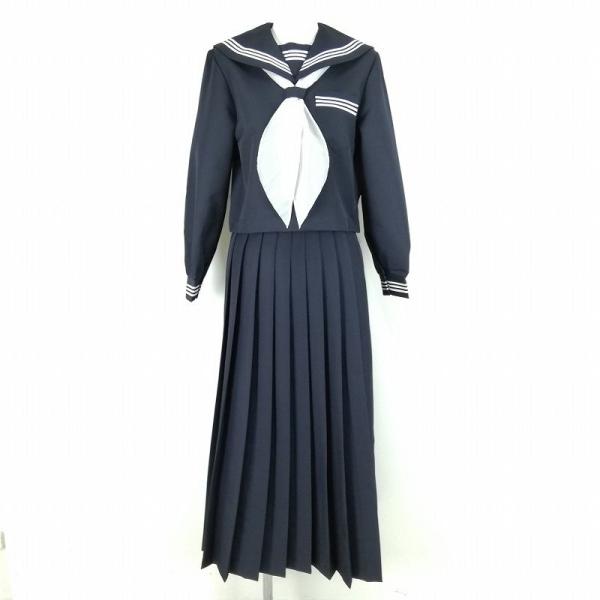 新品 スケバン 冬 セーラー服 ロングスカート ヤンキー 紺 白3本線