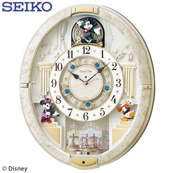 送料無料 SEIKO 電波時計 からくり時計 掛け時計 Disney ミッキー 