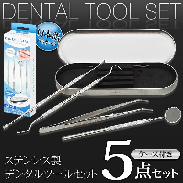 歯科用スケーラーセット売り 歯石取り スケーラー 5点 自分で取る 歯石除去 ステンレス 器具