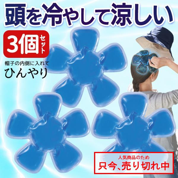 1個300円】冷やすグッズ 帽子用保冷剤 3個セット 大人子供 冷却