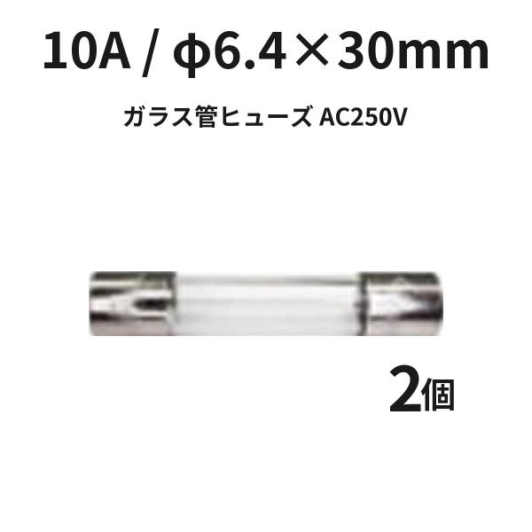 ガラス管ヒューズ 10A φ6.4×30mm FGBO25010-02P AC250V 2個入 管ヒューズ 電子機器 電源 冨士端子工業