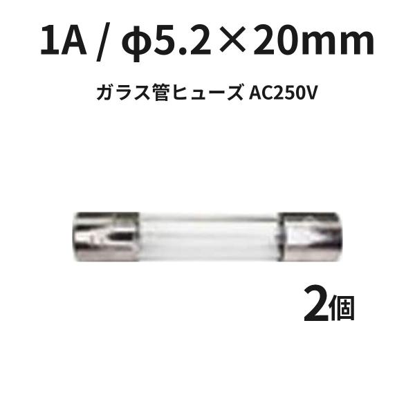 ミニガラス管ヒューズ 1A φ5.2×20mm FGMB2501-02P AC250V 2個入 管ヒューズ 電子機器 電源 冨士端子工業