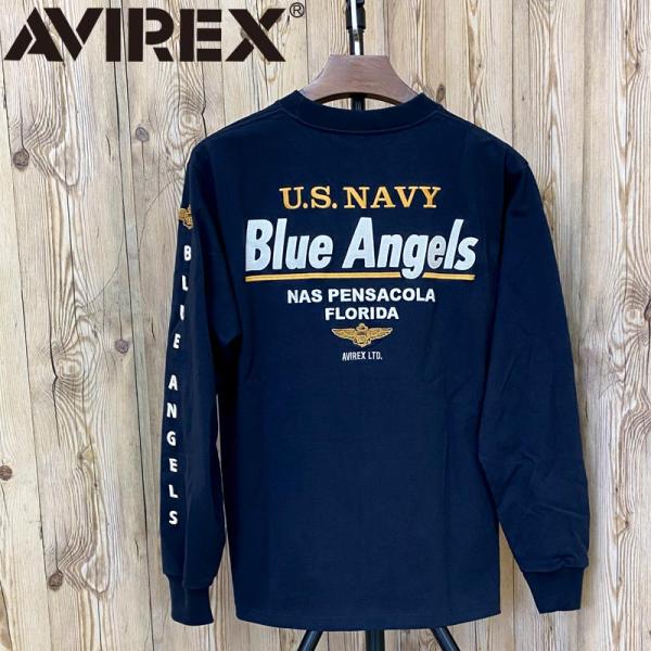 【最終値下げ】AVIREX U.S. NAVY Blue Angels AVIREX（アヴィレックス） EMBROIDERED BLUE ANGELS 長袖Tシャツ