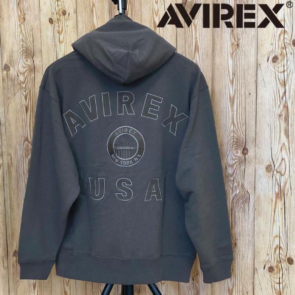AVIREX アヴィレックス バーシティ ロゴ スウェットパーカー VARSITY LOGO SWEAT ZIP UP PARKA /バーシティ ロゴ スウェット