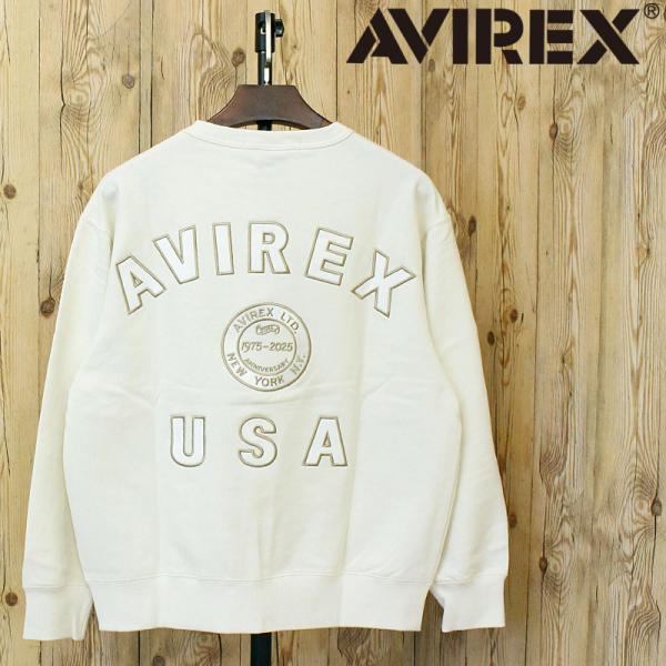 AVIREX アヴィレックス 50th VARSITY CREWNECK SWEAT 783-5253004 50周年モデル バーシティロゴ クルーネックスウェット 裏毛 トレーナー メンズ アビレックス
