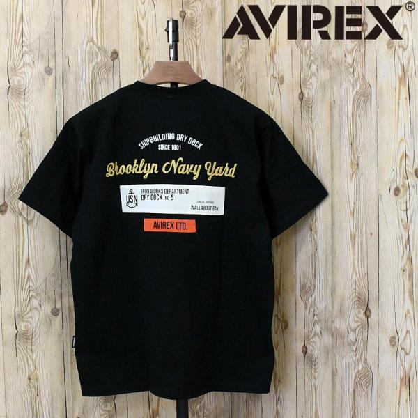AVIREX アヴィレックス S/S PATCHED TEE Brooklyn 783-6134006 刺繍 布パッチ ブルックリン クルーネック 半袖Tシャツ コットン 綿 アビレックス トップス