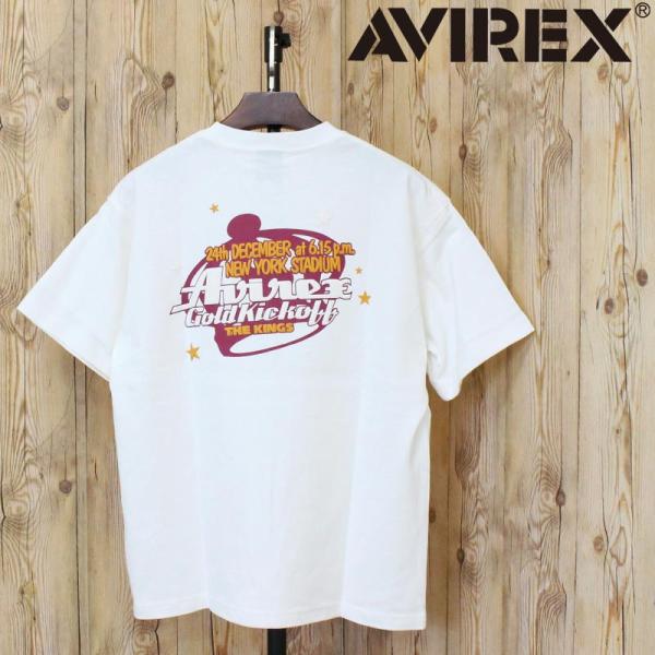 AVIREX アヴィレックス GOLD KICKOFF PUFF PRINT T-SHIRT ゴールド キックオフ パフ プリントTシャツ 783-6134018 トップス メンズ ブランド