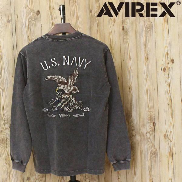 AVIREX アヴィレックス NAVAL COLLECTION SOUVENIR EMBROIDERY LONG SLEEVE T-SHIRT スーベニア 刺しゅう 長袖Tシャツ 783-6230024 アビレックス トップス