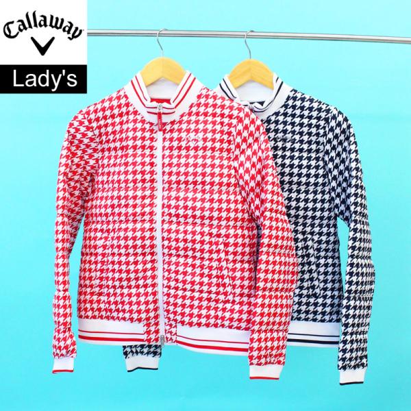 Callaway キャロウェイアパレル ゴルフウェア レディース中綿ジャケット アウター ブルゾン 千鳥格子 温かい 暖かい ストレッチ 撥水 防風 ブランド 秋冬