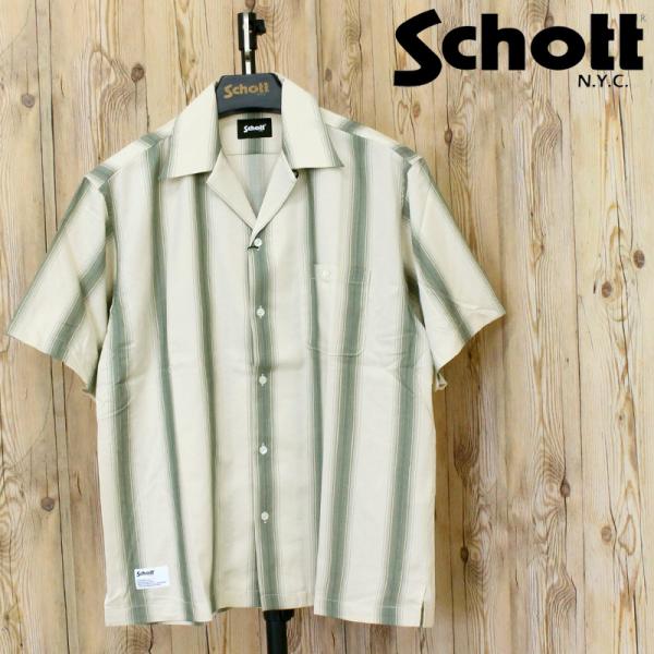 Schott ショット STRIPE SS SHIRT ストライプ 半袖 シャツ トップス メンズ 人気 ブランド 春 夏