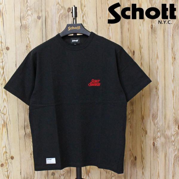Schott ショット HEART LOGO Schott BROS. EMB. T-SHIRT ハートロゴ ショットブロス 刺繍Tシャツ 半袖 トップス メンズ 人気 ブランド 春 夏