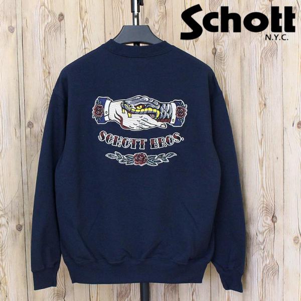 Schott N.Y.C（ショット） Schott SHAKE HAND SNAKE CREW SWEAT 782