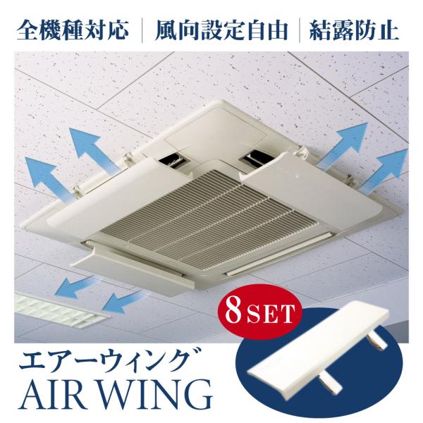 日本製 エアーウィング エアコン 風よけ 風向き 調整 空気循環 暖房 冷房 乾燥 風よけカバー 直撃風 風向調整 節電 業務用 オフィス 店舗 aw7-021-06-8set