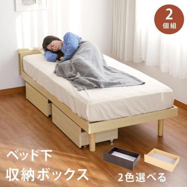 頂点デザイン ベッド下 収納ボックス 2個セット 高さ21cm キャスター