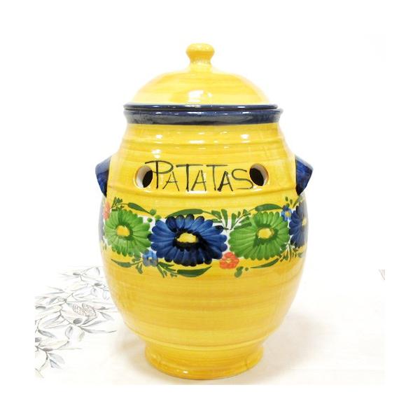 ベジタブルポット　スペイン　ベジタブルストッカー スペイン陶器 SP-N-P ベジタブルポット 野菜ストッカー : 輸入雑貨