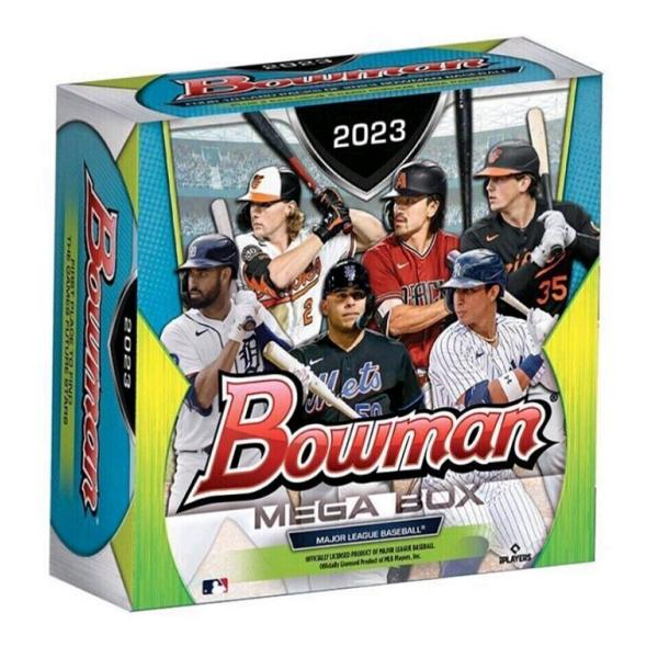2023 Topps Bowman Mega Box ボウマン メガ ボックス米国で大人気のボウマンメガボックス Bowman Mega Boxの2023年版です。4 パック (10カード入り) + 2 クロームパック (5カード入り)メジ...