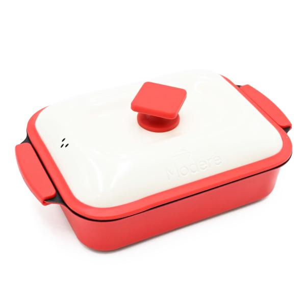 電子レンジ 調理器 角型 焼き魚 目玉焼き グリル対応 レシピ付き 電子レンジ調理機 キッチン レッド 調理 時短 料理 手作り 自炊
