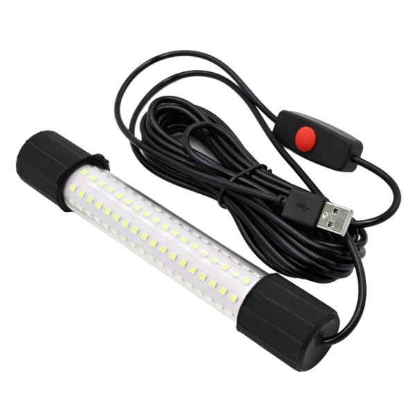 集魚灯 LED 126灯 USB 給電式 ケーブル 5ｍ 釣具 釣り用品 集魚ライト 水中灯 ホワイト