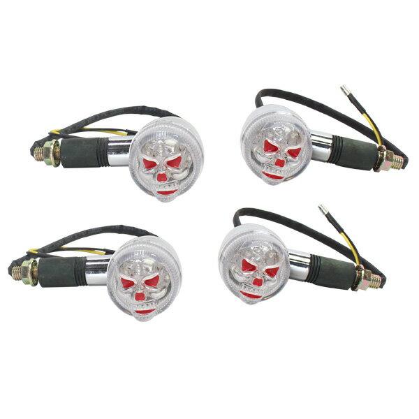 LED ウインカー スカルウィンカー LED12灯 汎用 アメリカン