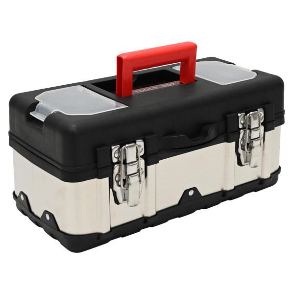 送料無料 ツールボックス ステンレス プラスチック ハイブリッド 工具箱 パーツケース 収納ボックス ブラック シルバー 道具箱 インナートレー 付 トップセンス 通販 Paypayモール