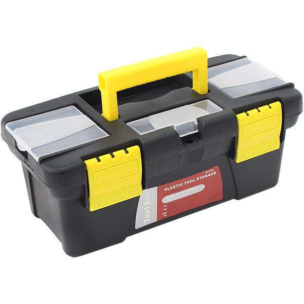 送料無料 プラスチック ツールボックス 工具箱 パーツケース 収納ボックス ブラック イエロー 道具箱 小物入れ 幅25x奥行12x高さ10cm トップセンス 通販 Paypayモール