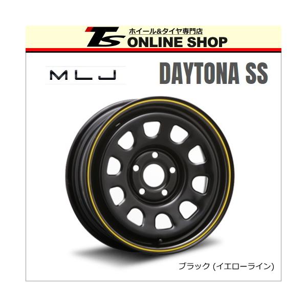 MLJ デイトナSS 6.0J-15インチ (30) 5H/PCD108 ホイール１本 ブラック DAYTONA SS カングー専用