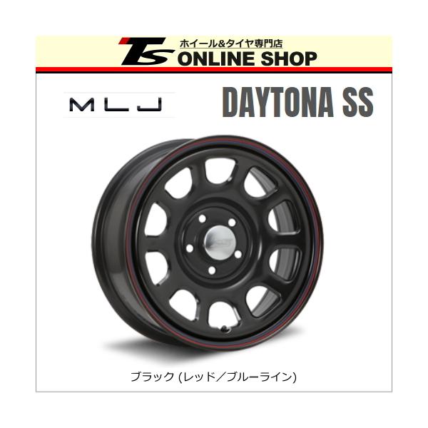 4本セット MLJ DAYTONA SS 16×7.0J 6H 139.7 +38 ブラック (レッド 