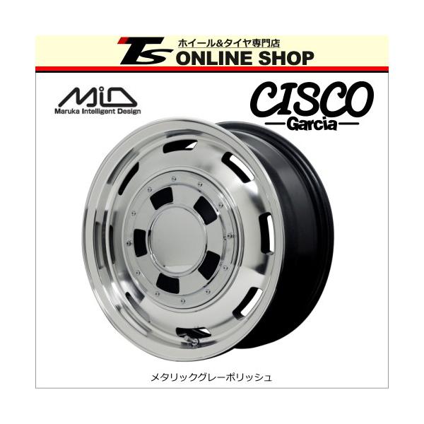 MID ガルシア シスコ 4.5J-14インチ (45) 4H/PCD100 メタリックグレーポリッシュ ホイール4本セット GARCIA CISCO