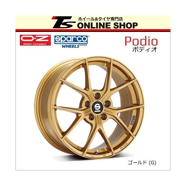 OZ SPARCO Podio 8.0J-18インチ (45) 5H/PCD114.3 G ホイール4本