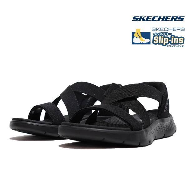 スケッチャーズ スリップインズ ハンズフリー レディース サンダル SKECHERS 141489 BBK GO WALK FLEX SANDAL-GLIMMER UP Slip-ins ブラック 25SS