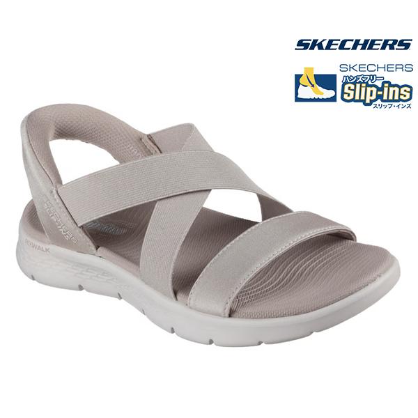 スケッチャーズ スリップインズ ハンズフリー レディース サンダル SKECHERS 141489 TPE GO WALK FLEX SANDAL-GLIMMER UP Slip-ins トープ 25SS