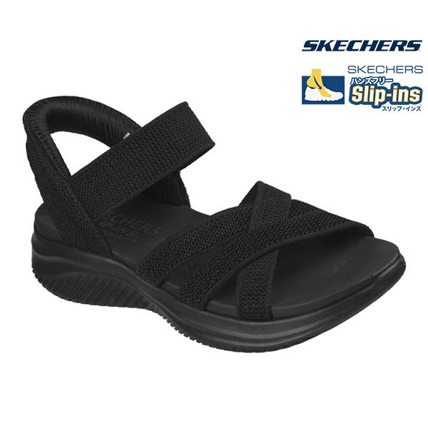 スケッチャーズ スリップインズ ハンズフリー レディース サンダル SKECHERS 164085 BBK ULTRA FLEX 3.0-FOREVER BETTER Slip-ins ブラック 26SS