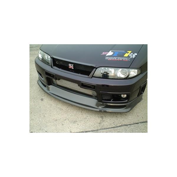 R33 GTR フロントリップスポイラー タイプ2 カーボン 平織 タイプ 取付