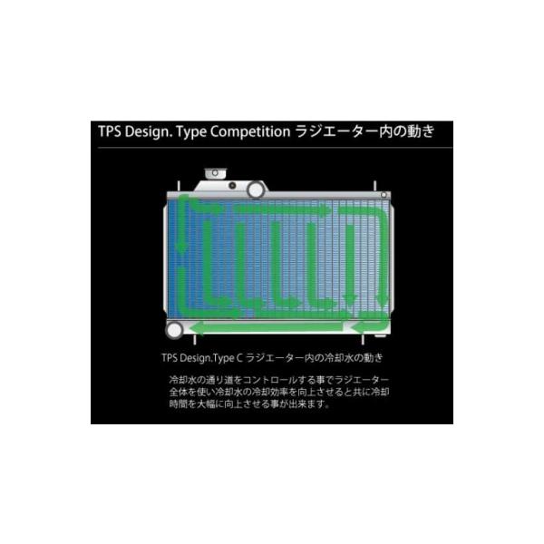 インプレッサ GVB TPS Design製 アルミ2層式ラジエーター Type C Ver