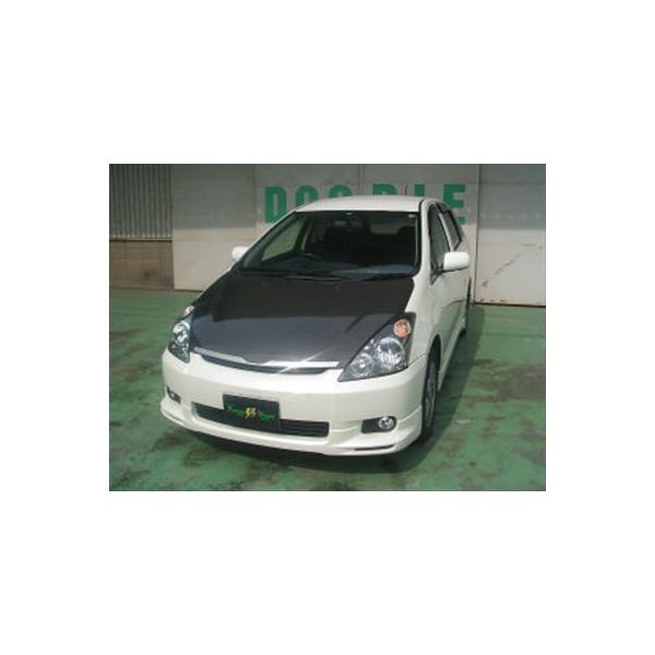 ウィッシュ 前期 カーボンボンネット クリア塗装済み : エアロ