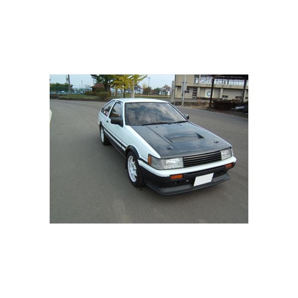 AE86 レビン ボンネットTYPE2 (フードロック付) カーボン 塗装取付込