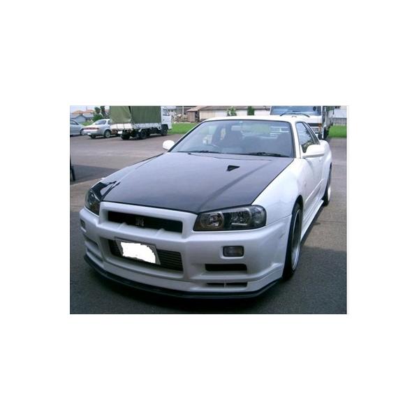 R34 GT-R ボンネット T1 平織りカーボン : エアロ.カスタムパーツの
