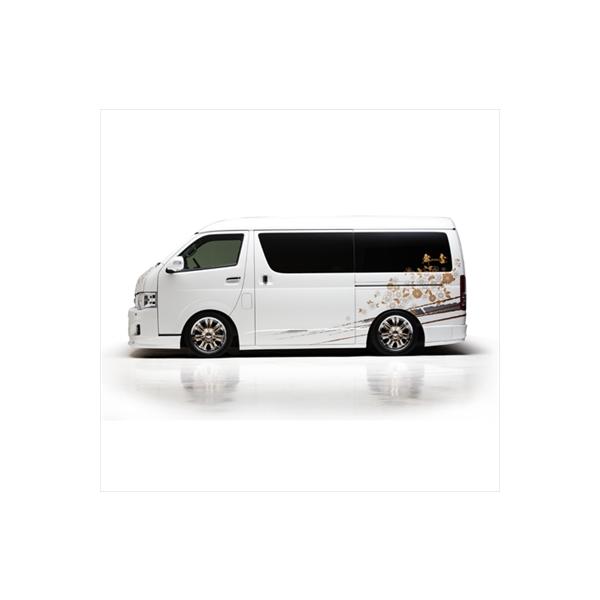 ハイエース200系 サイドステップ 5ドア用 パールホワイト ハイエース フロント サイドステップ 200系 1型 2型 3型 4型 5型 塗装