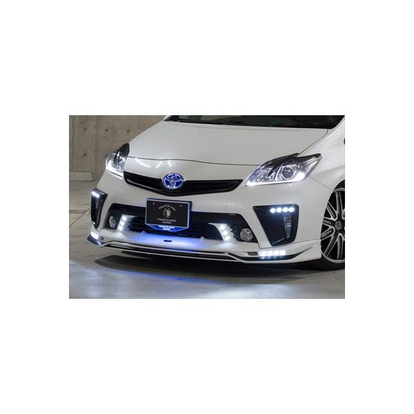 プリウス 30系 後期 RR フロントスポイラー FRP製 Typel LEDスポット有
