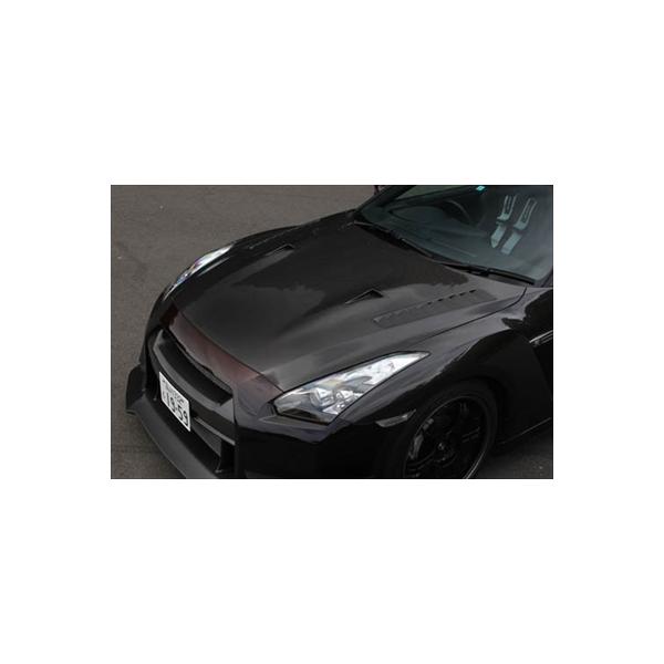 GT-R R35 スーパーカーボン ボンネット クリア塗装済み : エアロ