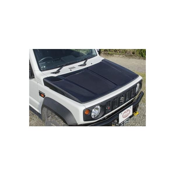グリコ　クリアー塗装品ジムニーシエラ　カーボンボンネット　JB74.64 JB74W ジムニーシエラ カーボン スラッシュボンネット クリア塗装取付
