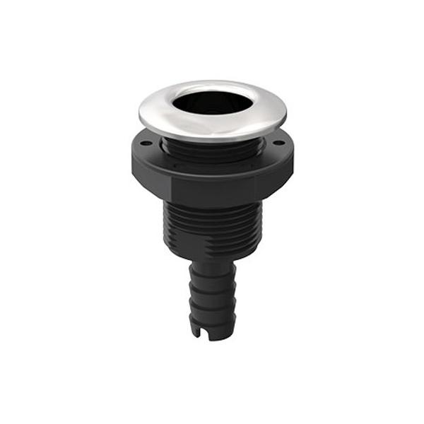 ■SEAFLO　スルハル　ストレート　ステンレスカバータイプSEAFLO製のストレート型で、ステンレスカバーのついたナイロン製スルハルです。ブロンズなどで作られたものよりも安価で、本体部分はナイロン製ですが、設置後はステンレスの部分だけが見...