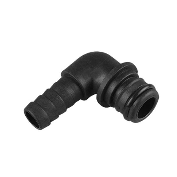 追加や予備としてご利用いただけるシーフロ社のウォーターポンプ用ホースフィッテングです。接続できるポンプシリーズは35,41,43,52,53で使用できます。タイプ：エルボ対応ホースサイズ：3/4" QC x 1/2" ホース素材：ブラックナイロン