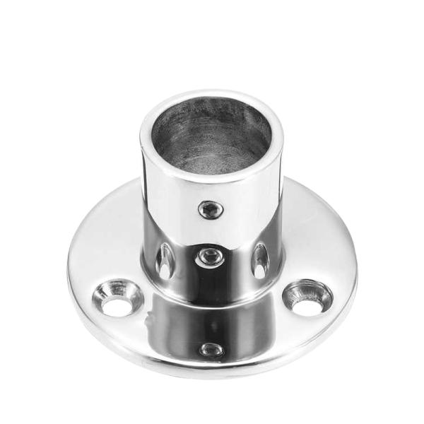 パイプやポールを固定するための円形の基礎部品。丸型のベースは、安定性がありパイプやポールをしっかりと固定するために設計されています。錆びに抜群に強いステンレス316材を使用し頑丈に作られています。サイズはパイプ径が22mmと25mmの2タイ...