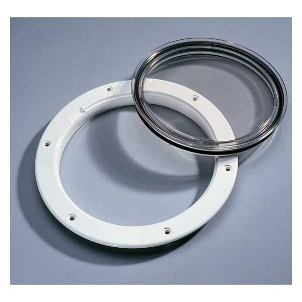 ウエストマリン社製透明デッキプレートプレートが透明のためエンジンルーム点検窓として使えます。スクリュータイプでとても使いやすいハッチです。材質：ABS樹脂(耐UV加工)サイズ：外径155ｍｍ