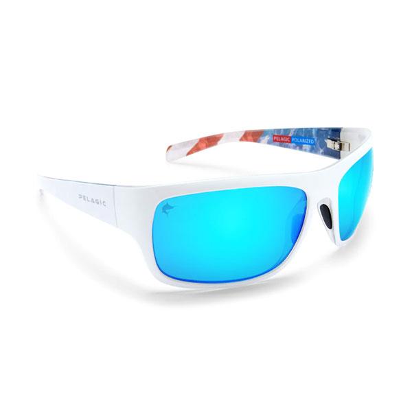 フィッシング用サングラス　最高基準偏光ミネラルレンズ ペラジック　LIGHTHOUSE POLARIZED MINERAL レンズ サングラス ホワイト アメリカモ レンズブルー