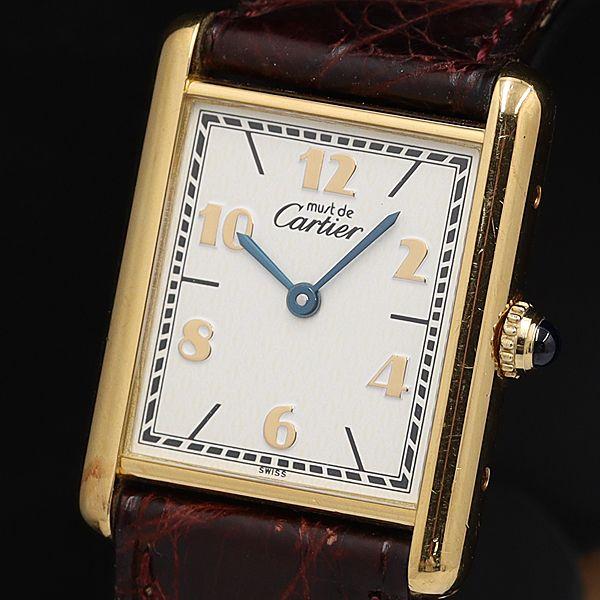 Cartier カルティエ ヴェルメイユ 白文字盤 QZ SV925 カルティエ マストタンク ヴェルメイユ SV925 QZ 白文字盤 極上