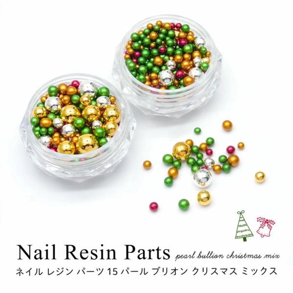 ネイル レジン パーツ パール ブリオン クリスマス ミックス 15
